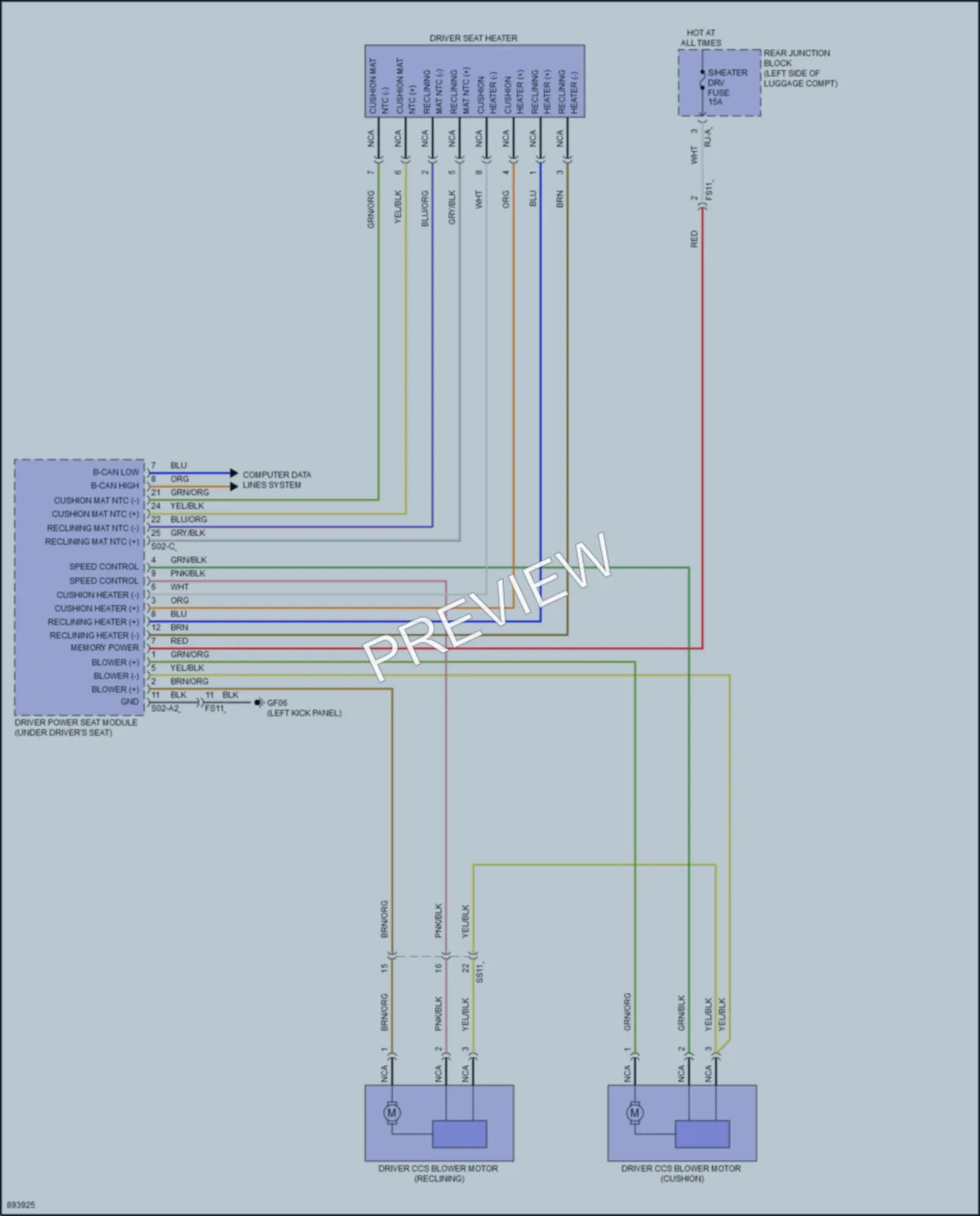 2025 Genesis GV80 Power Seats wiring diagram preview