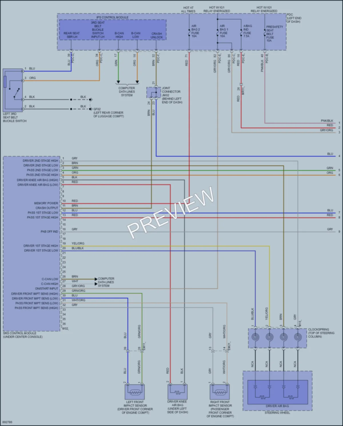 2025 Genesis GV80 Supplemental Restraints wiring diagram preview