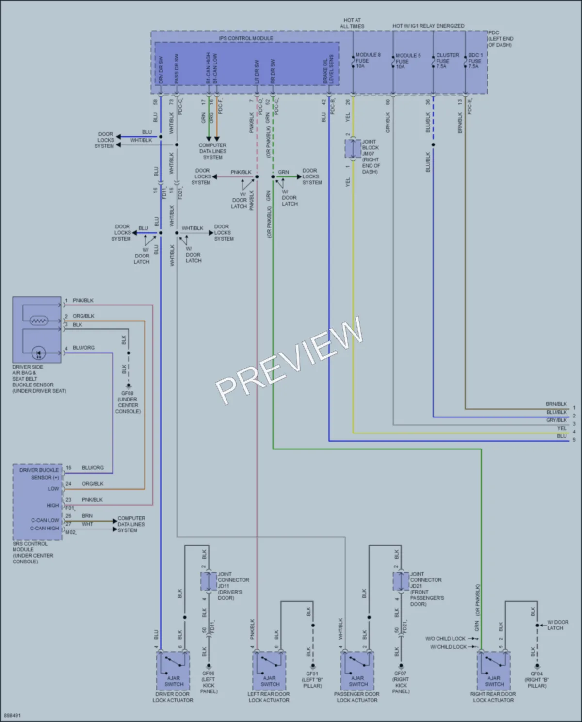 2025 Genesis GV80 Warning Systems wiring diagram preview
