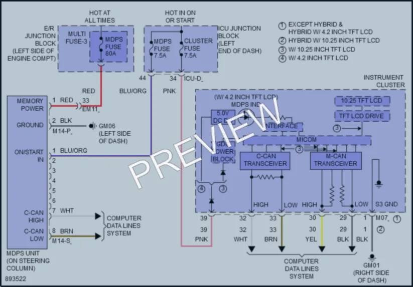 2025 Hyundai Elantra Electronic Power Steering wiring diagram preview