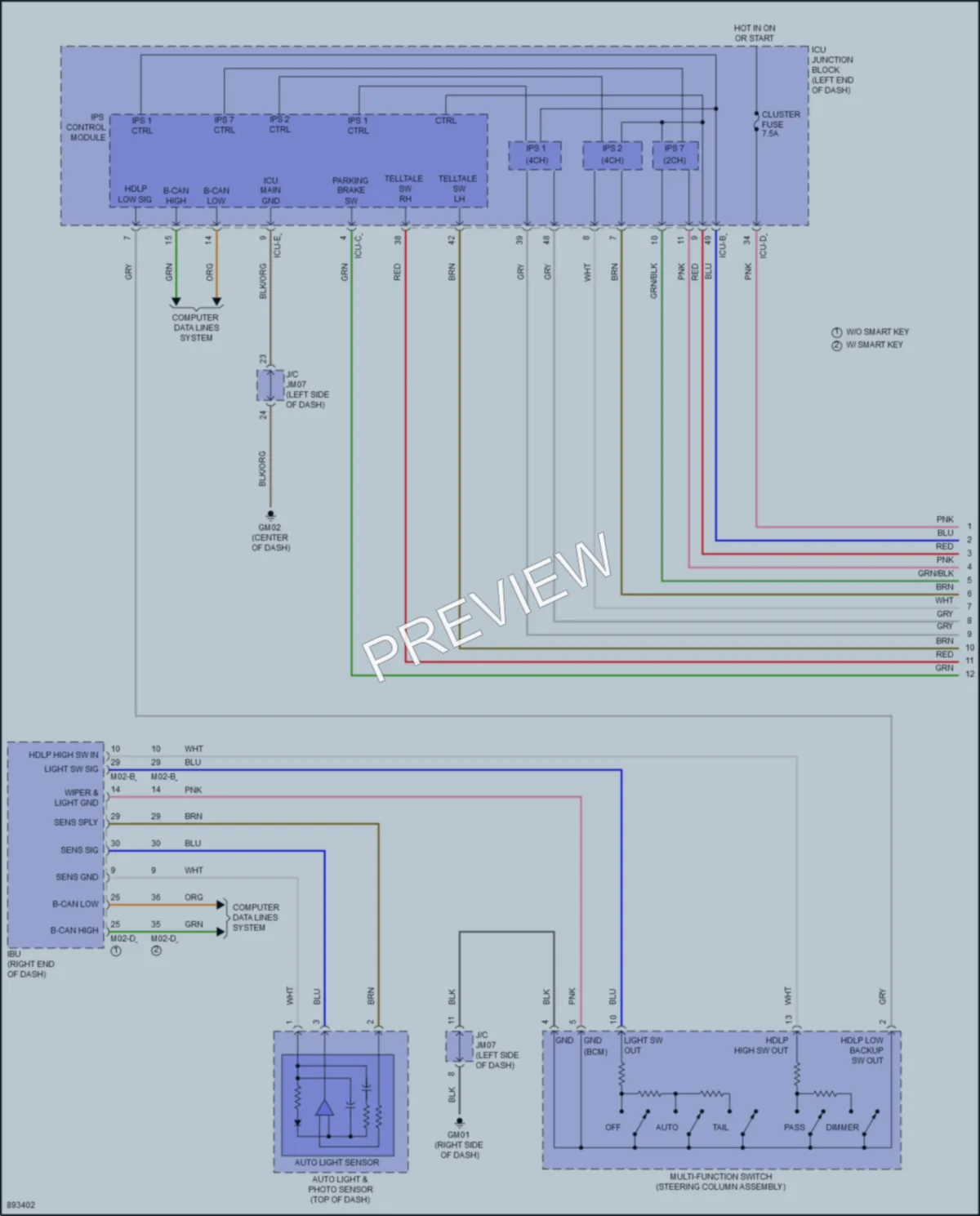 2025 Hyundai Elantra Headlights wiring diagram preview