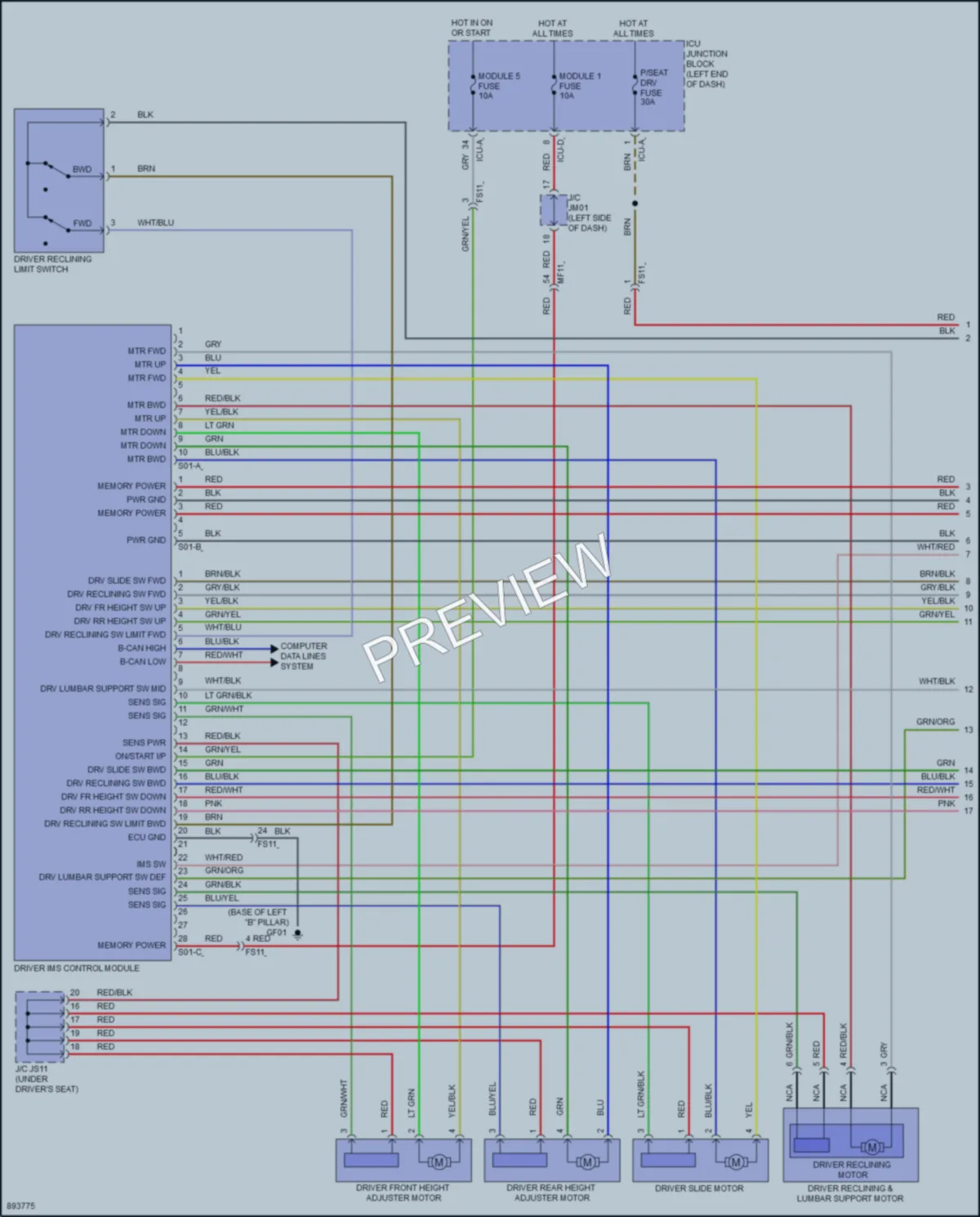 2025 Hyundai Elantra Memory Systems wiring diagram preview