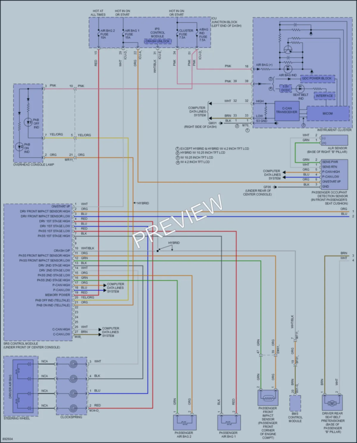 2025 Hyundai Elantra Supplemental Restraints wiring diagram preview