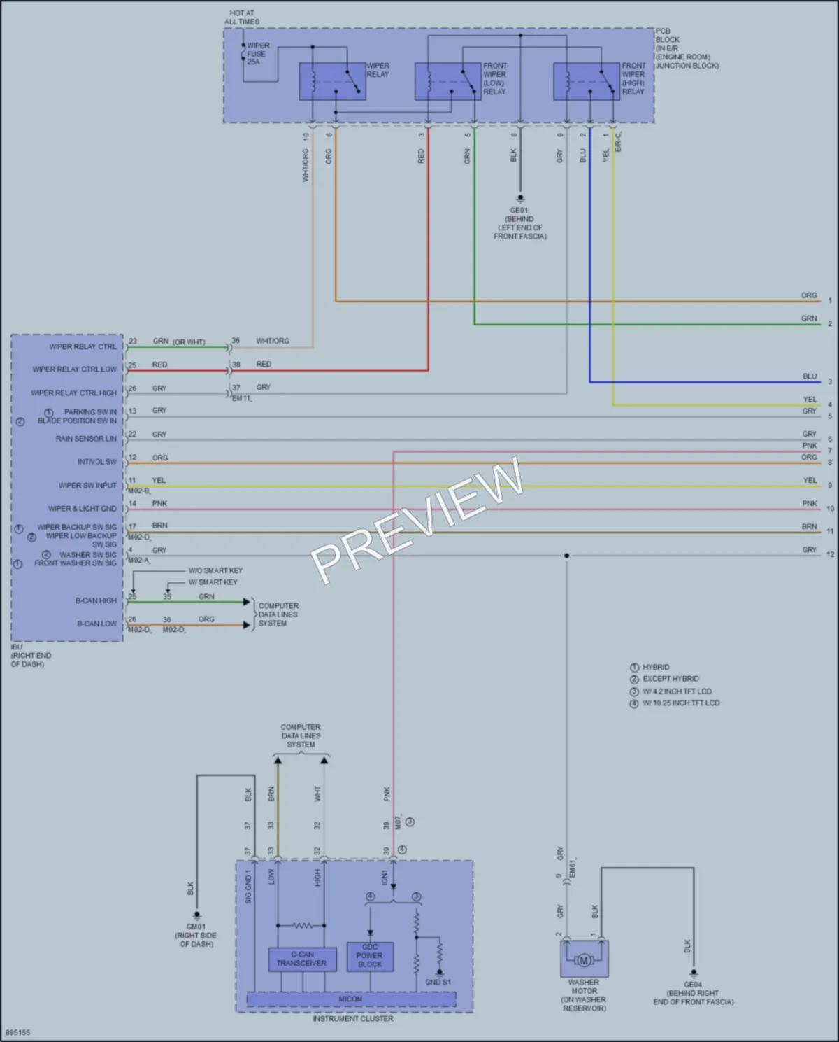 2025 Hyundai Elantra Wiper Washer wiring diagram preview