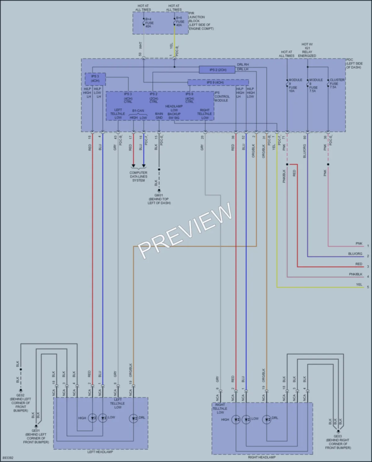 2025 Hyundai Ioniq5 Headlights wiring diagram preview