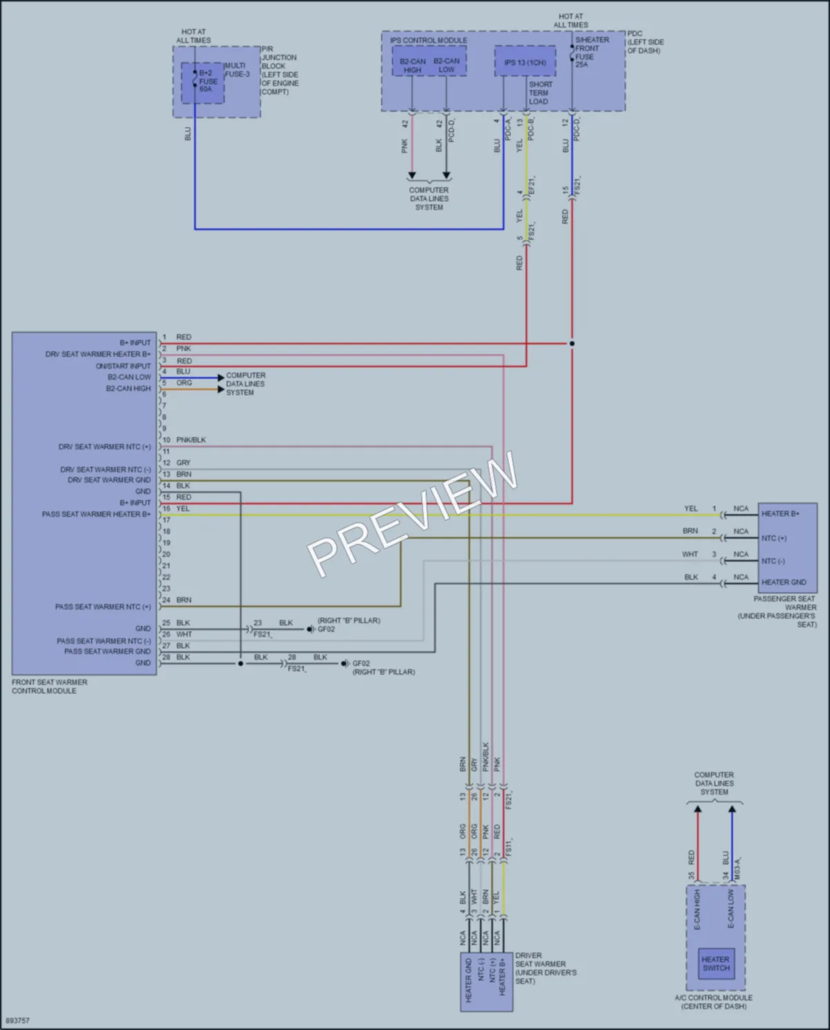 2025 Hyundai Ioniq5 Power Seats wiring diagram preview
