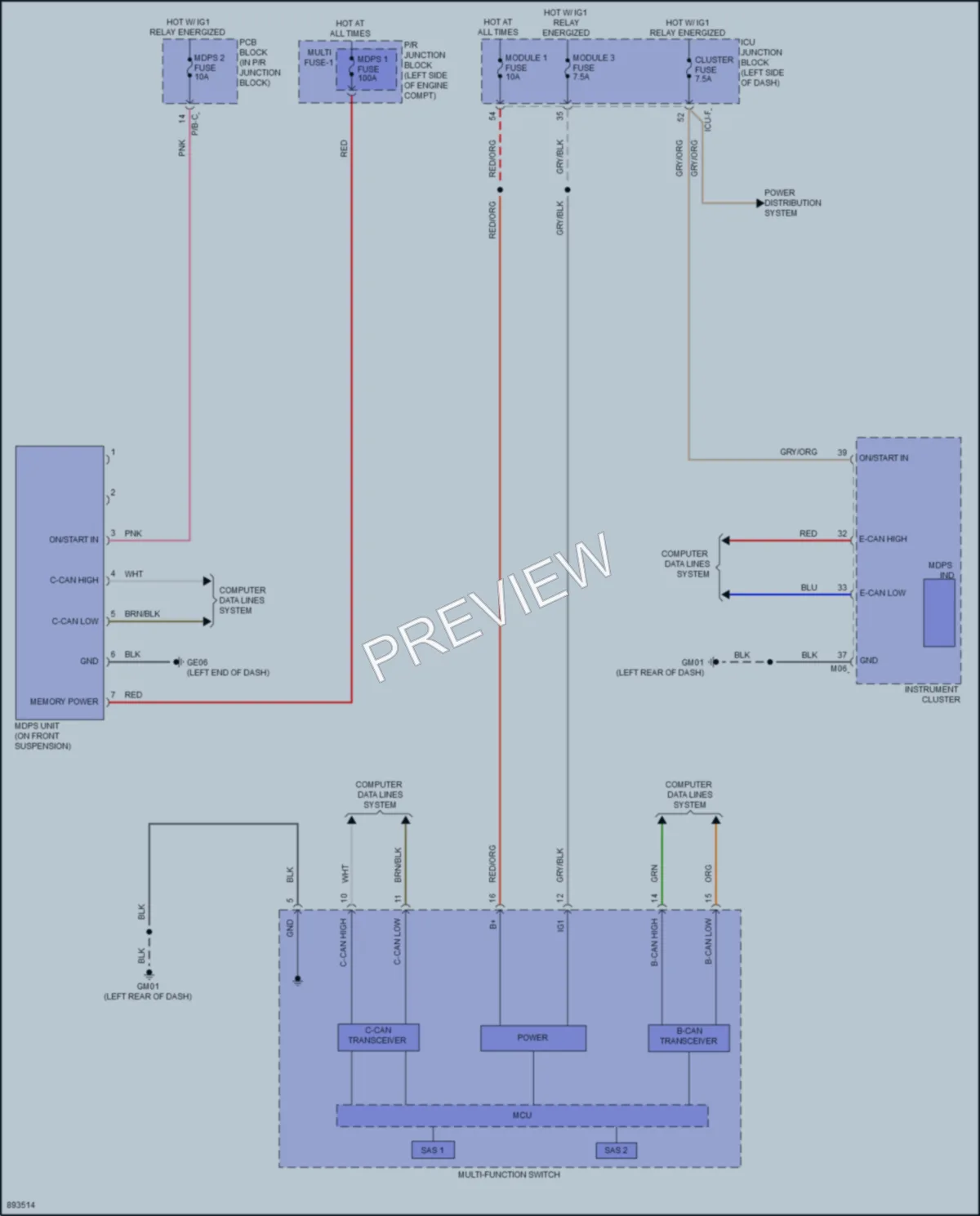 2025 Hyundai Ioniq6 Electronic Power Steering wiring diagram preview