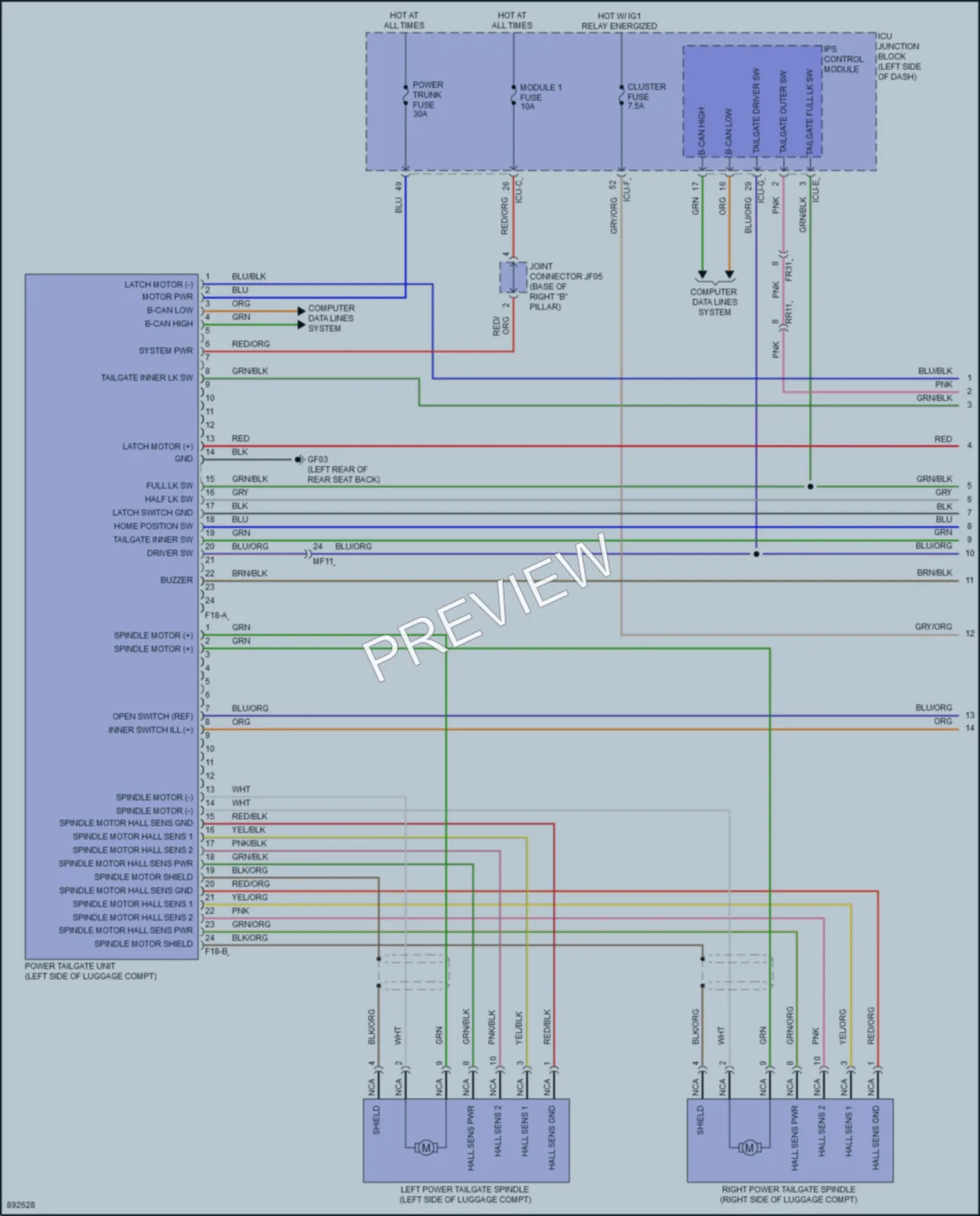 2025 Hyundai Ioniq6 Trunk Tailgate Fuel Door wiring diagram preview