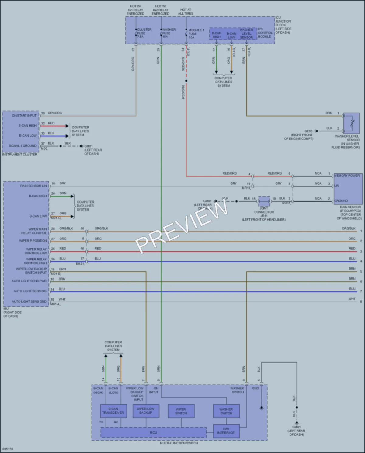 2025 Hyundai Ioniq6 Wiper Washer wiring diagram preview
