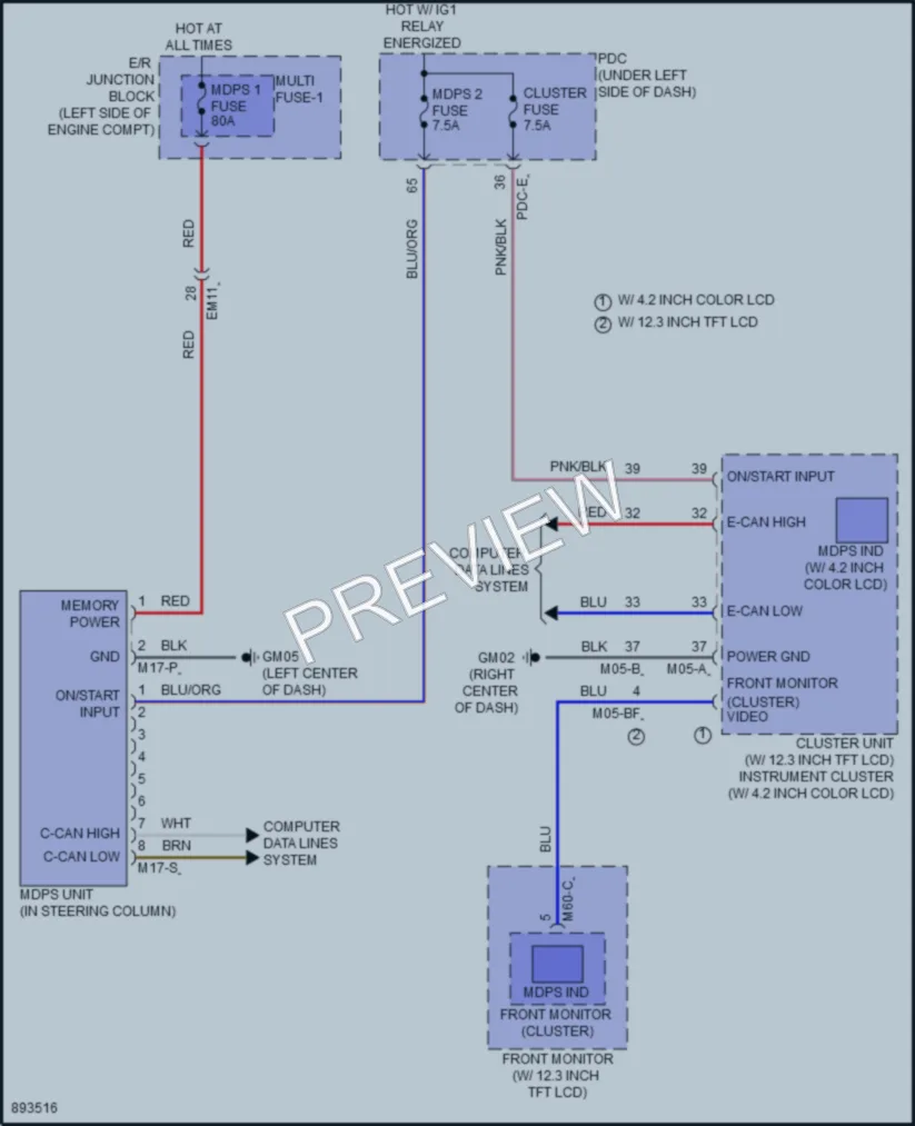 2025 Hyundai Kona Electronic Power Steering wiring diagram preview