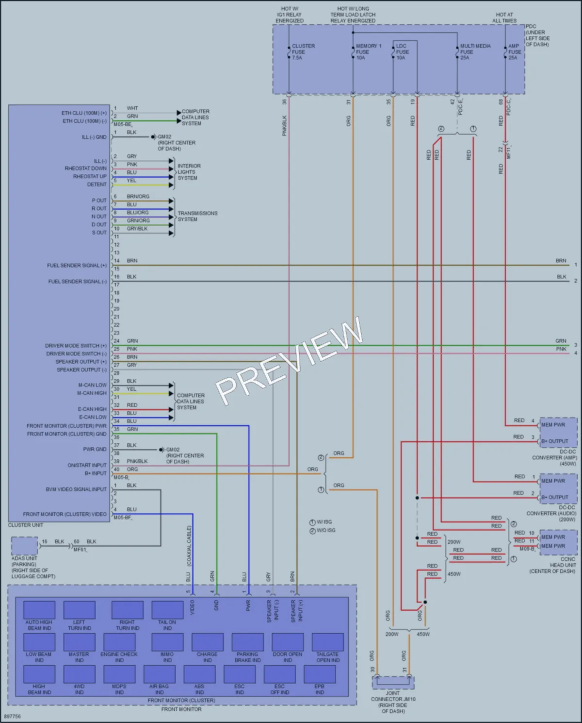 2025 Hyundai Kona Instrument Cluster wiring diagram preview
