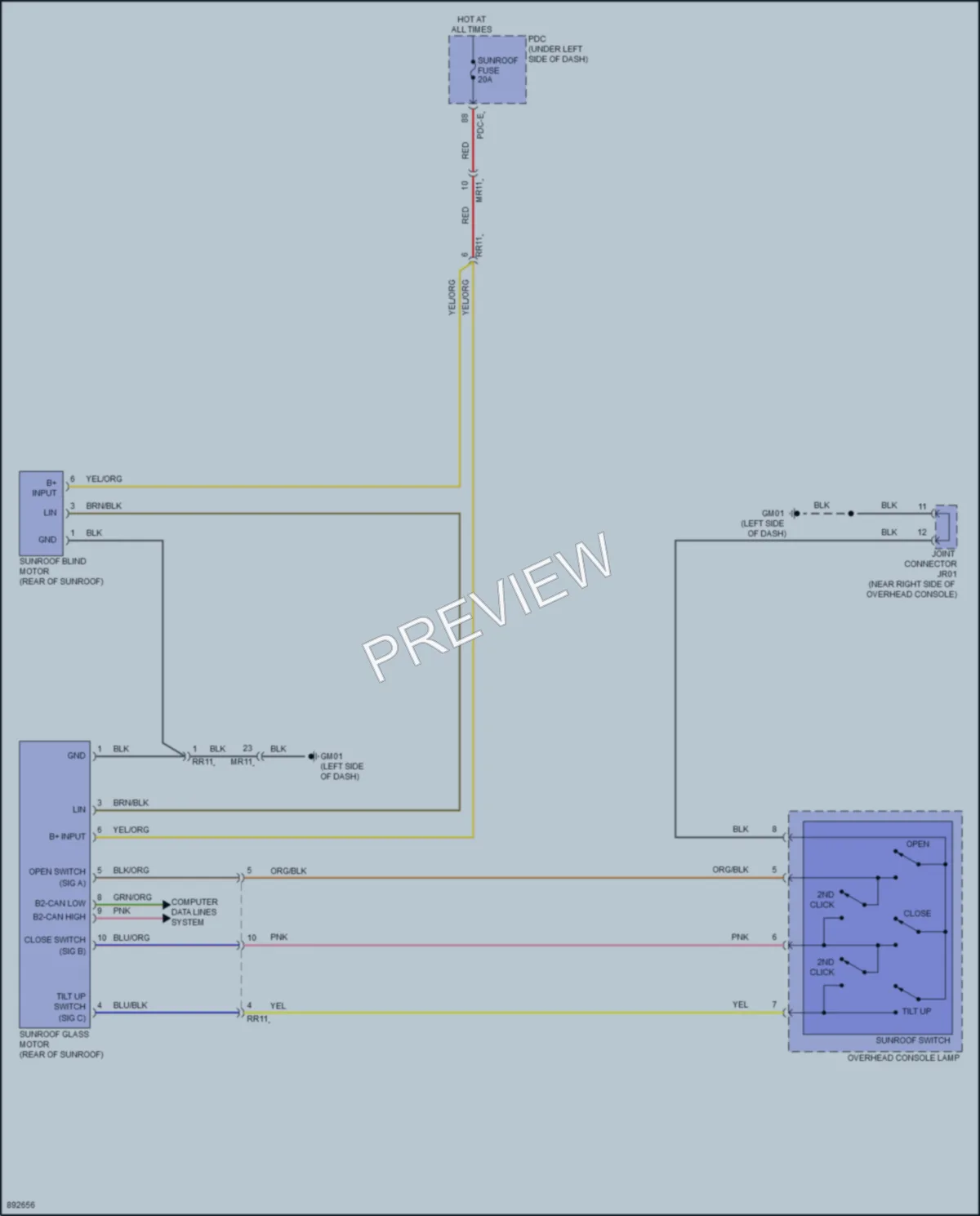 2025 Hyundai Kona Power Top Sunroof wiring diagram preview