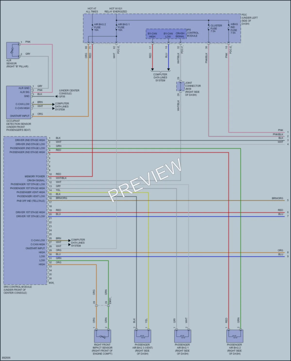 2025 Hyundai Kona Supplemental Restraints wiring diagram preview