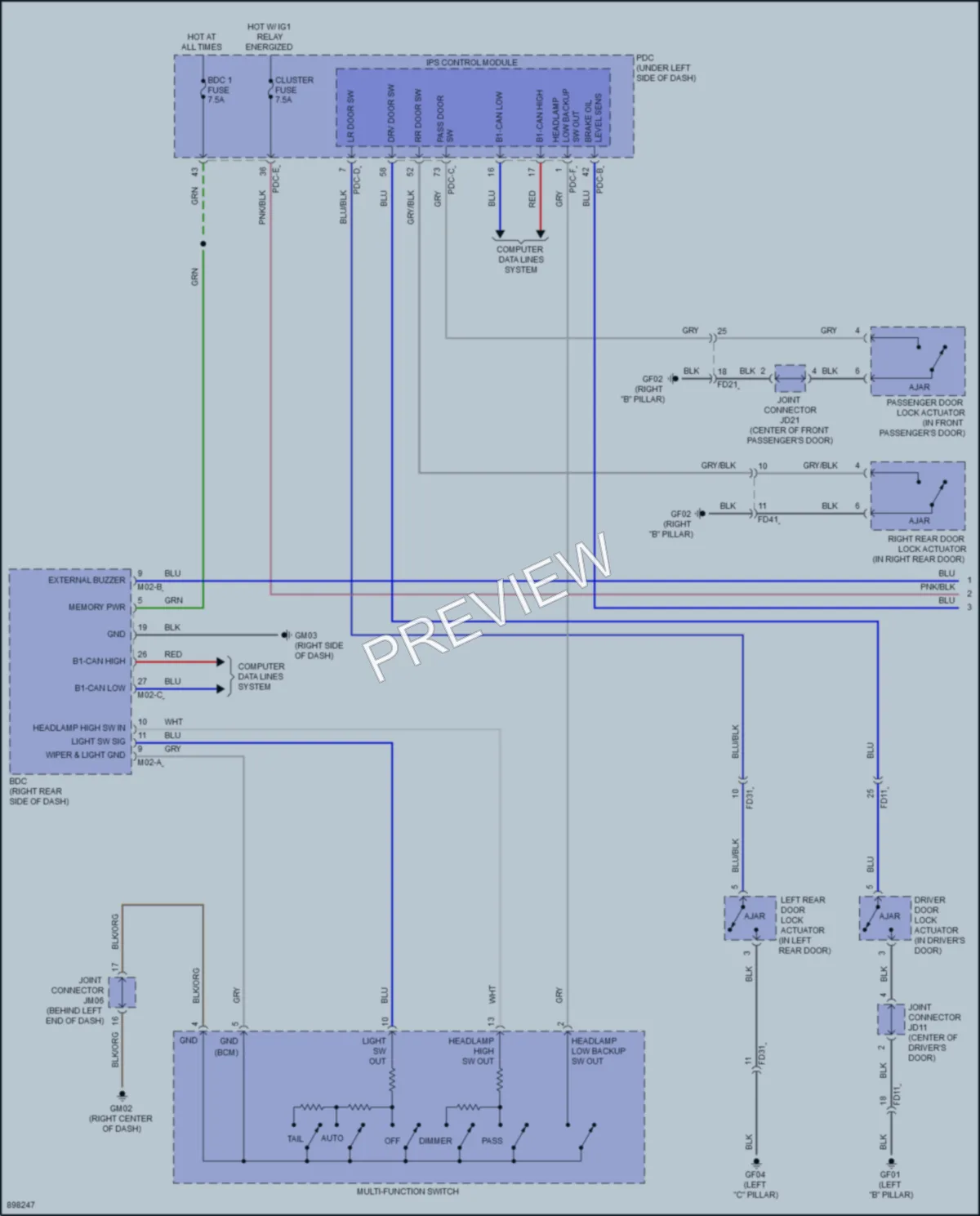 2025 Hyundai Kona Warning Systems wiring diagram preview
