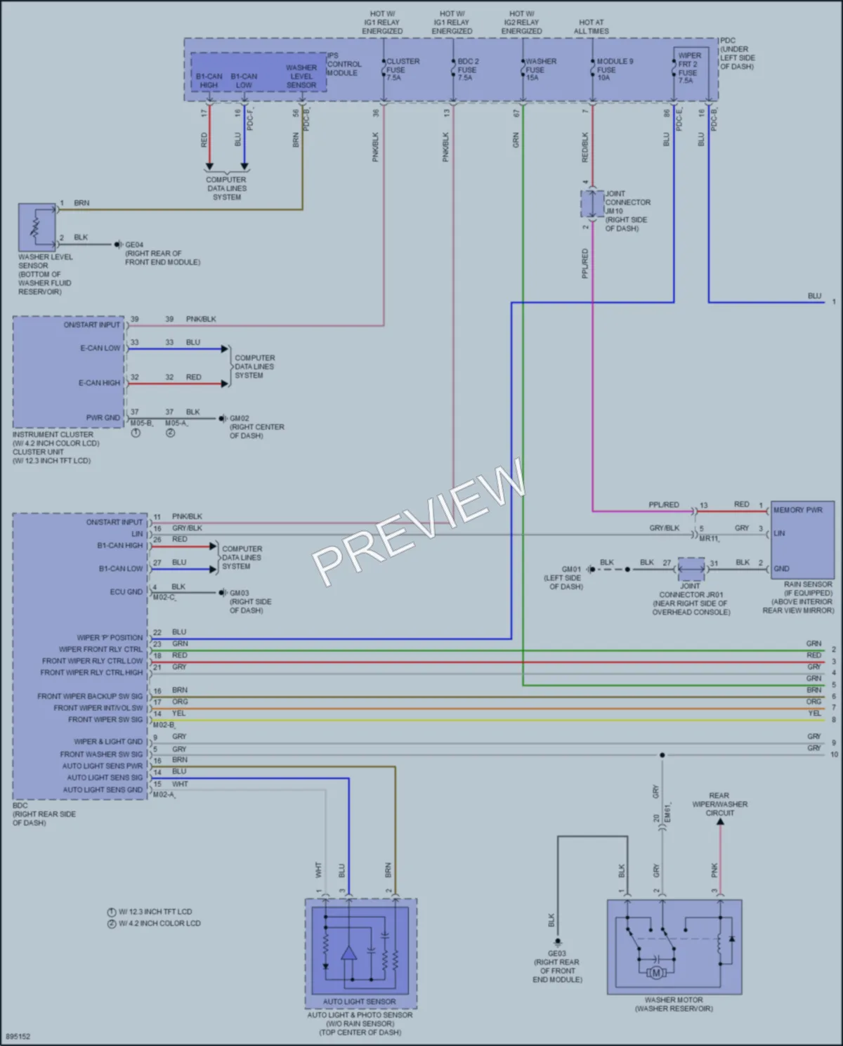 2025 Hyundai Kona Wiper Washer wiring diagram preview