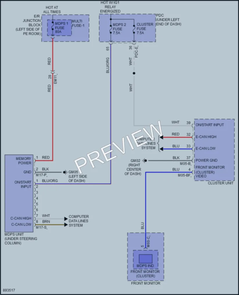2025 Hyundai KonaElectric Electronic Power Steering wiring diagram preview