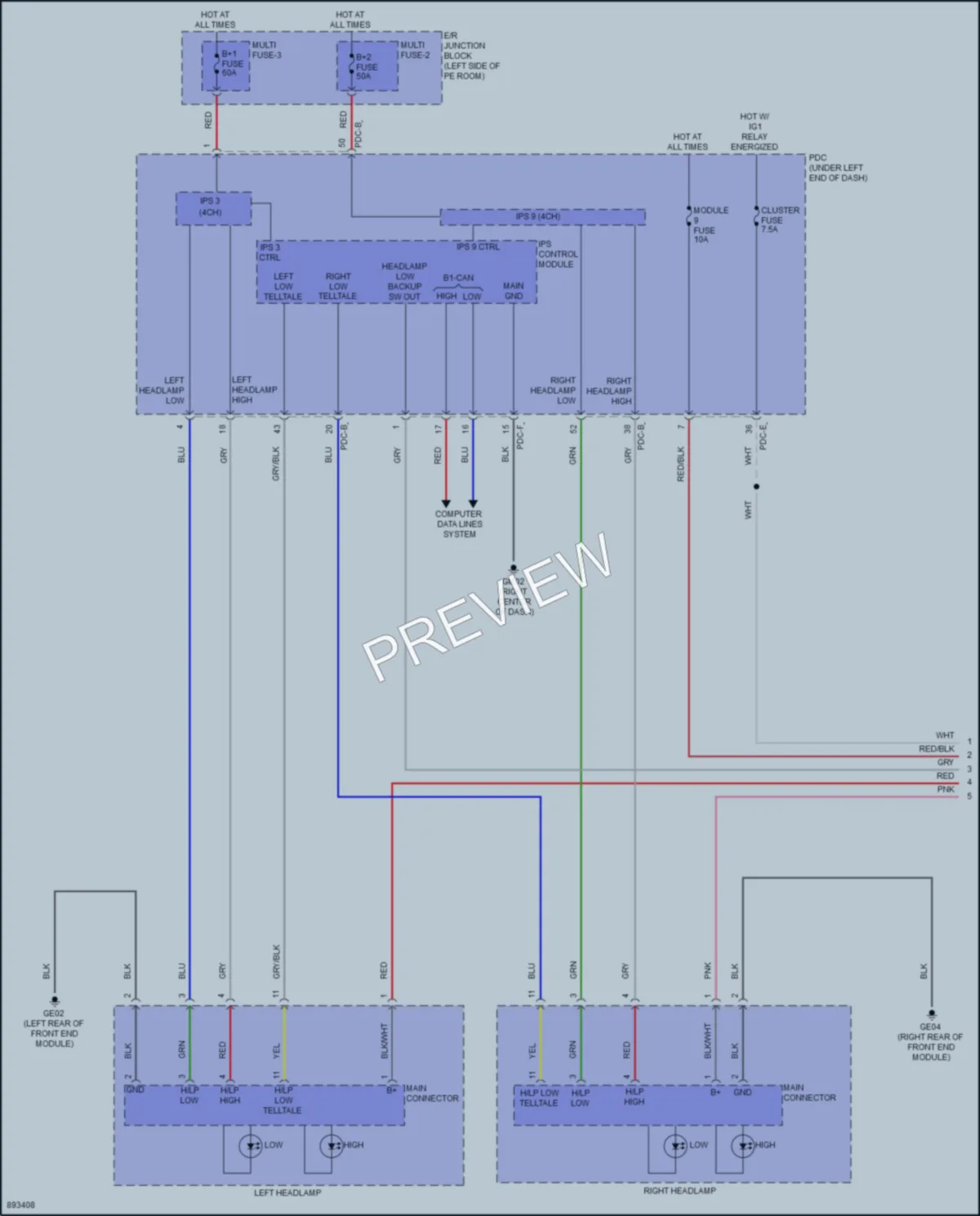 2025 Hyundai KonaElectric Headlights wiring diagram preview