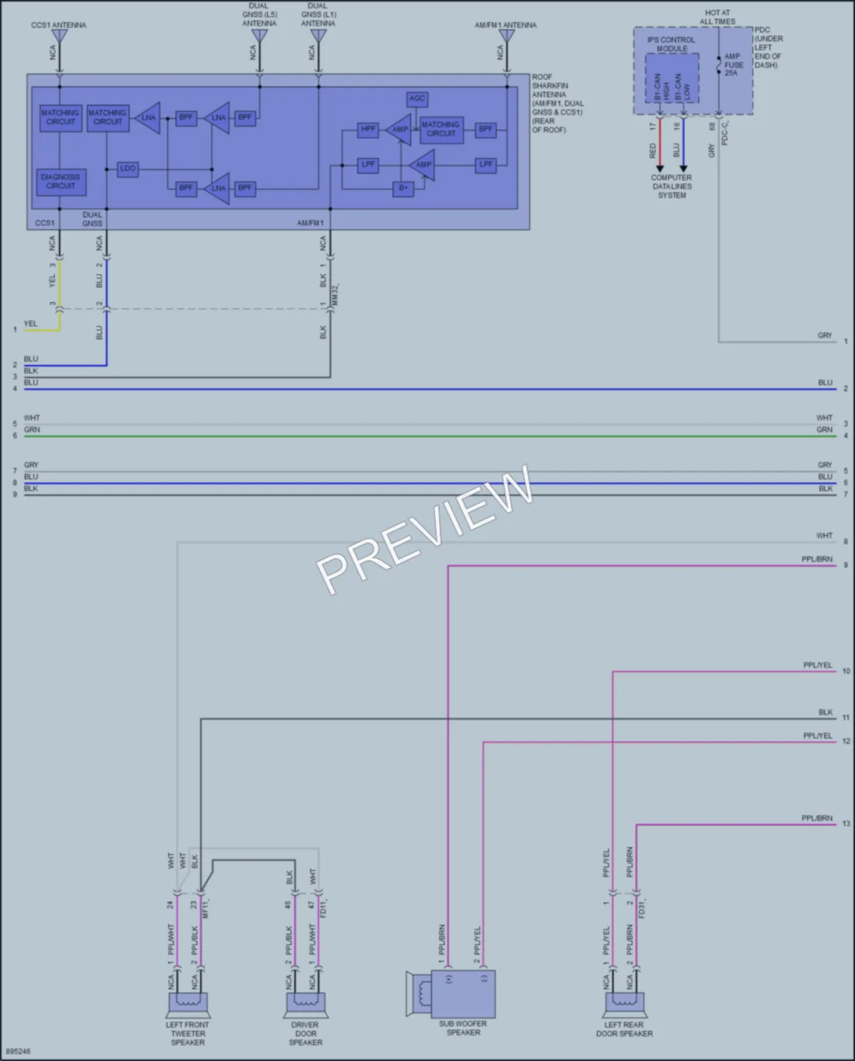 2025 Hyundai KonaElectric Navigation wiring diagram preview