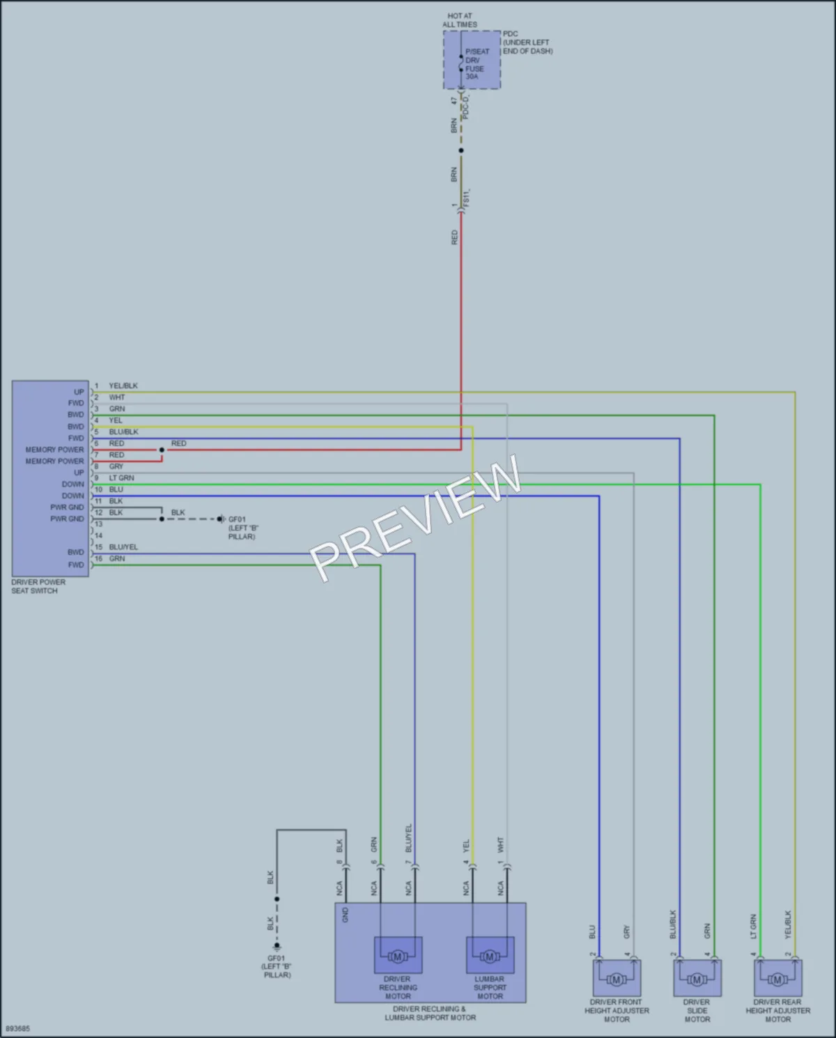 2025 Hyundai KonaElectric Power Seats wiring diagram preview