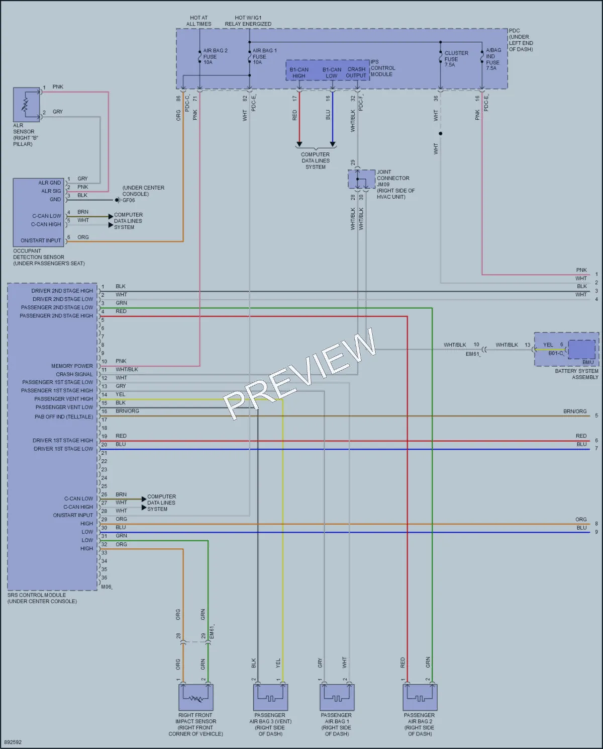 2025 Hyundai KonaElectric Supplemental Restraints wiring diagram preview
