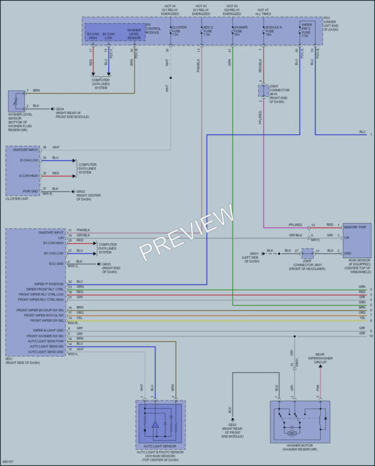 2025 Hyundai KonaElectric Wiper Washer wiring diagram preview