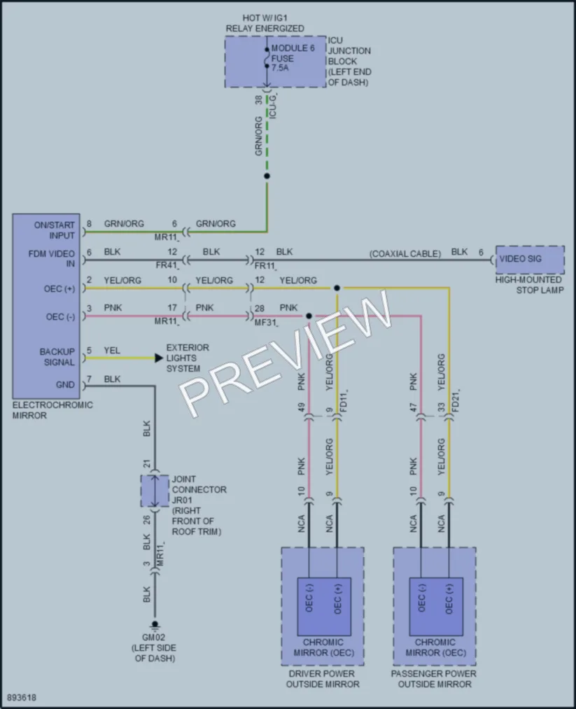 2025 Hyundai Palisade Power Mirrors wiring diagram preview