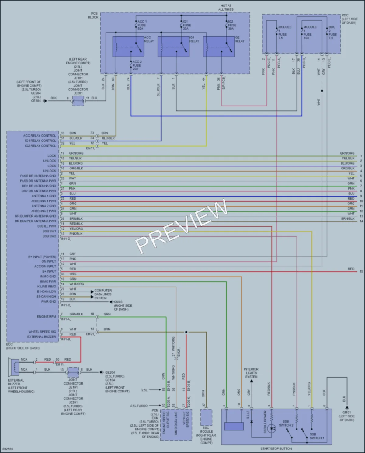 2025 Hyundai SantaCruz Anti Theft wiring diagram preview