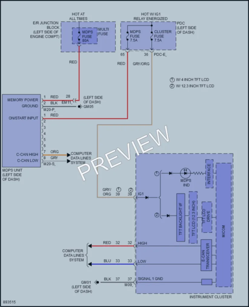 2025 Hyundai SantaCruz Electronic Power Steering wiring diagram preview