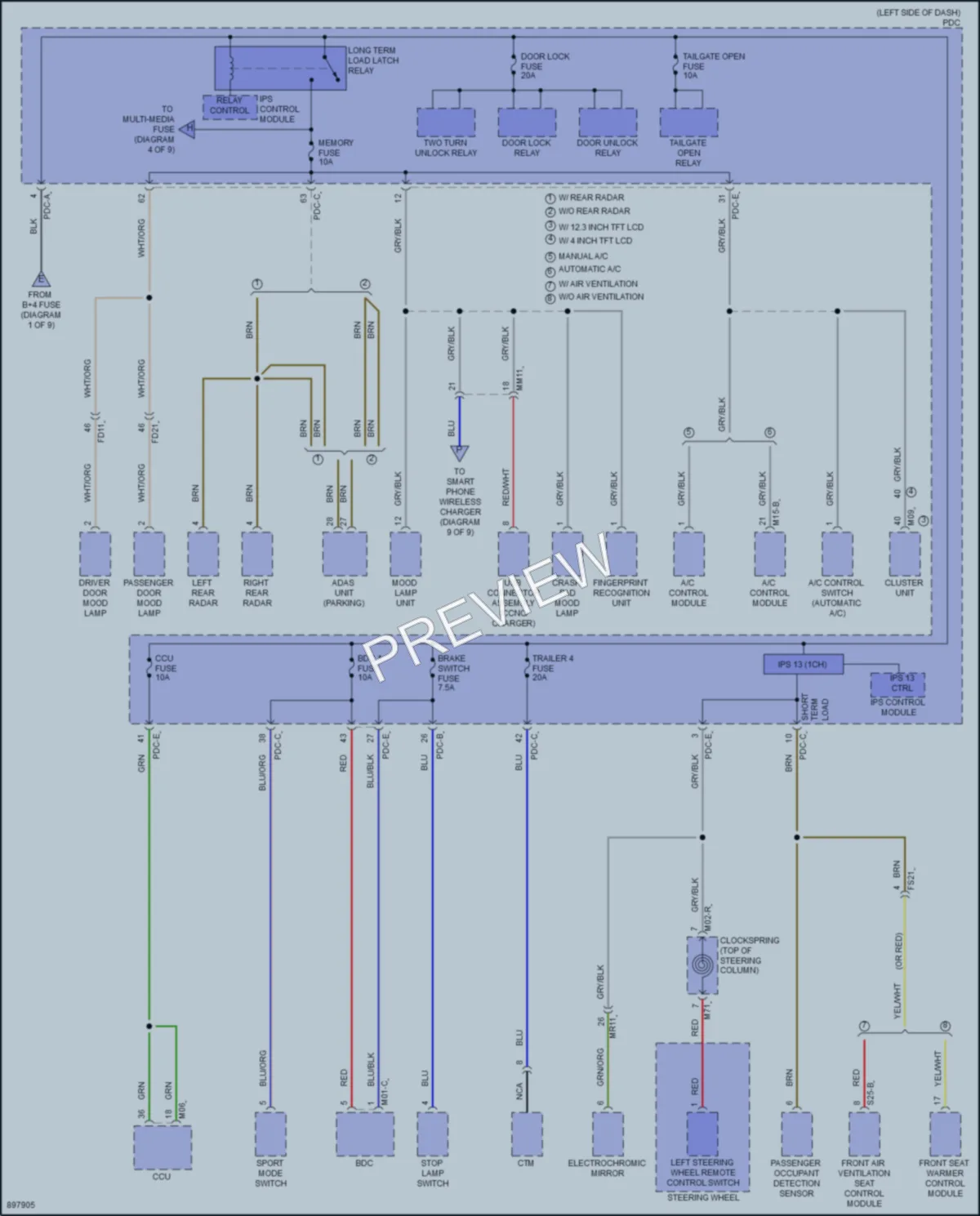 2025 Hyundai SantaCruz Power Distribution wiring diagram preview