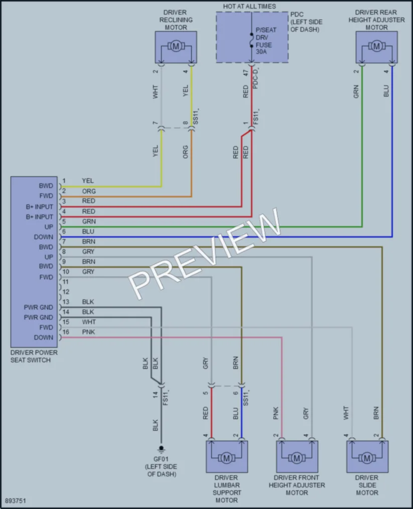 2025 Hyundai SantaCruz Power Seats wiring diagram preview