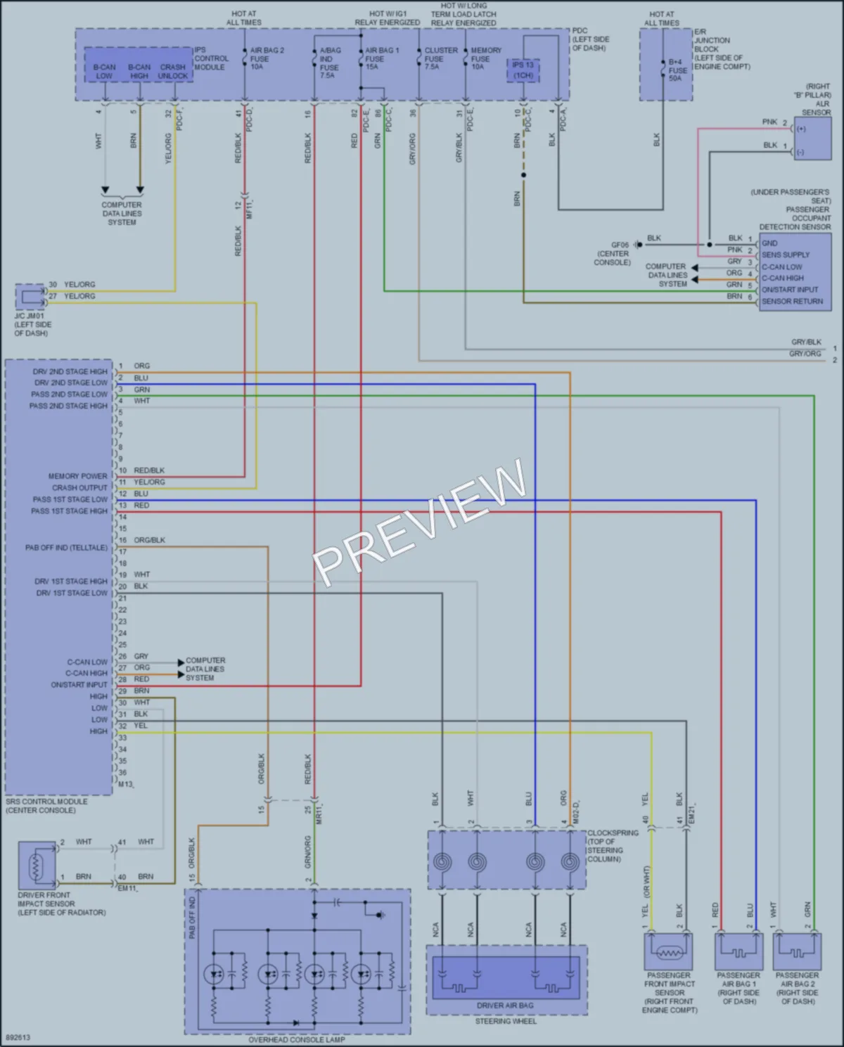 2025 Hyundai SantaCruz Supplemental Restraints wiring diagram preview
