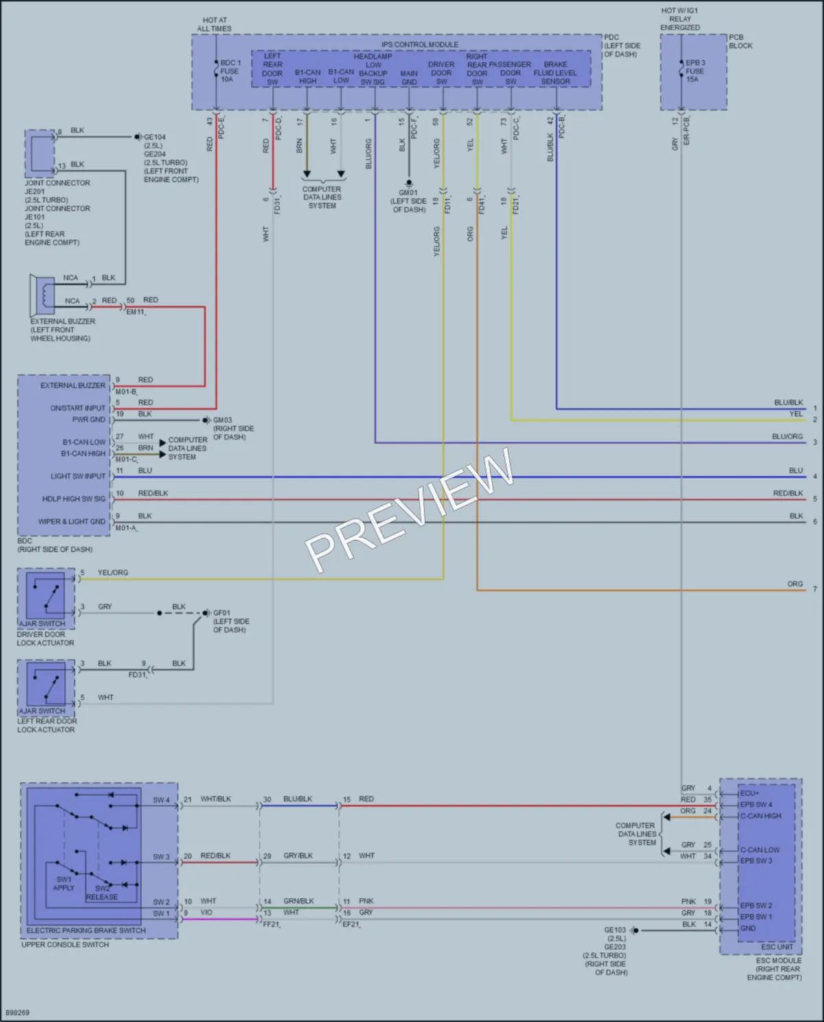 2025 Hyundai SantaCruz Warning Systems wiring diagram preview