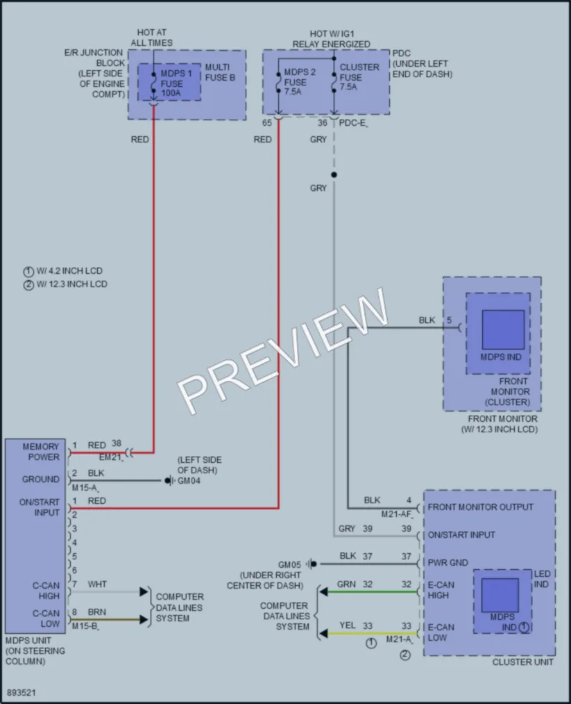 2025 Hyundai SantaFe Electronic Power Steering wiring diagram preview