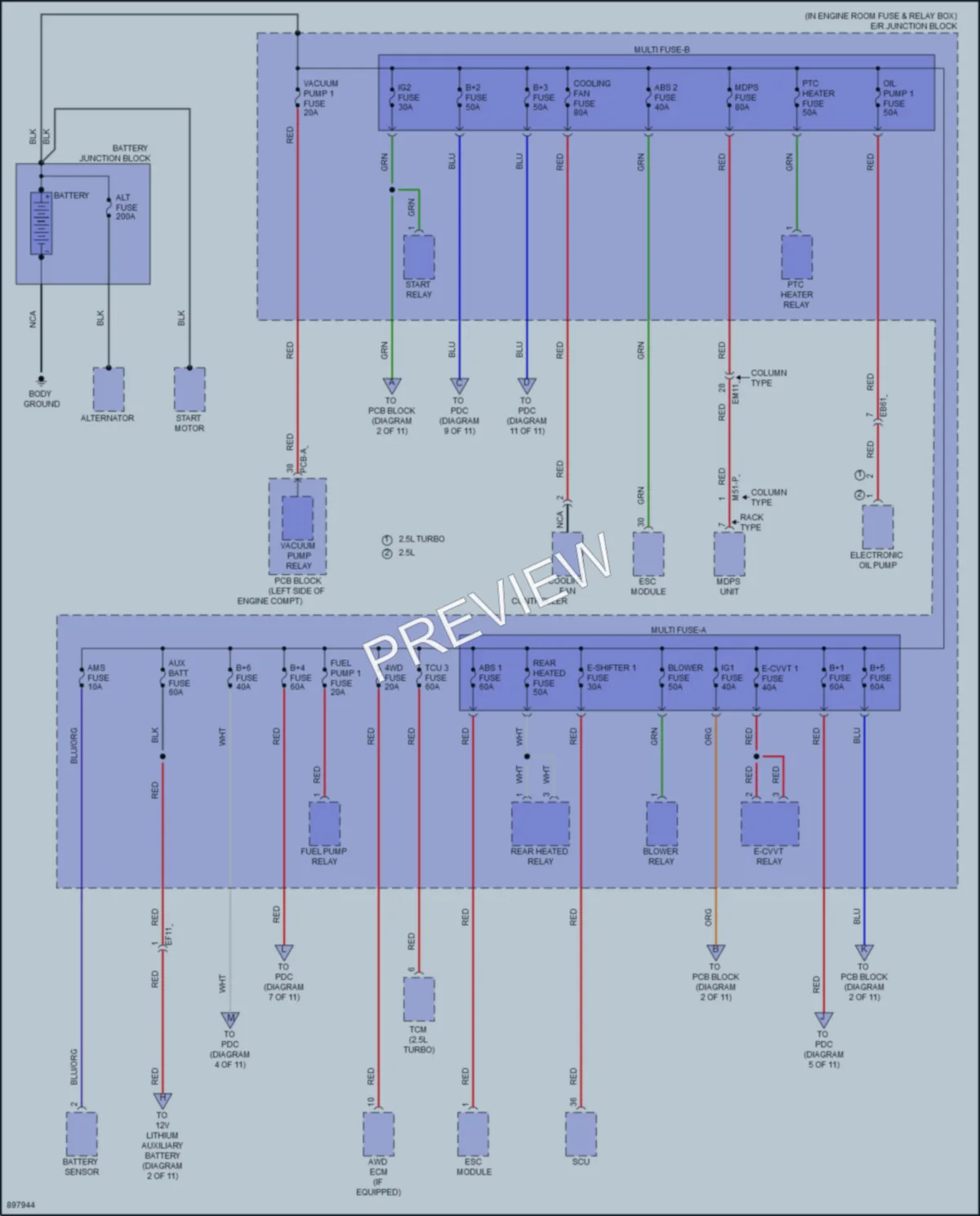 2025 Hyundai Sonata Power Distribution wiring diagram preview