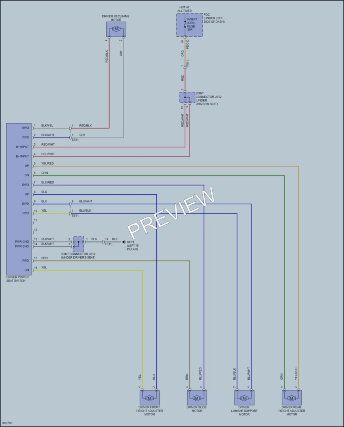 2025 Hyundai Sonata Power Seats wiring diagram preview