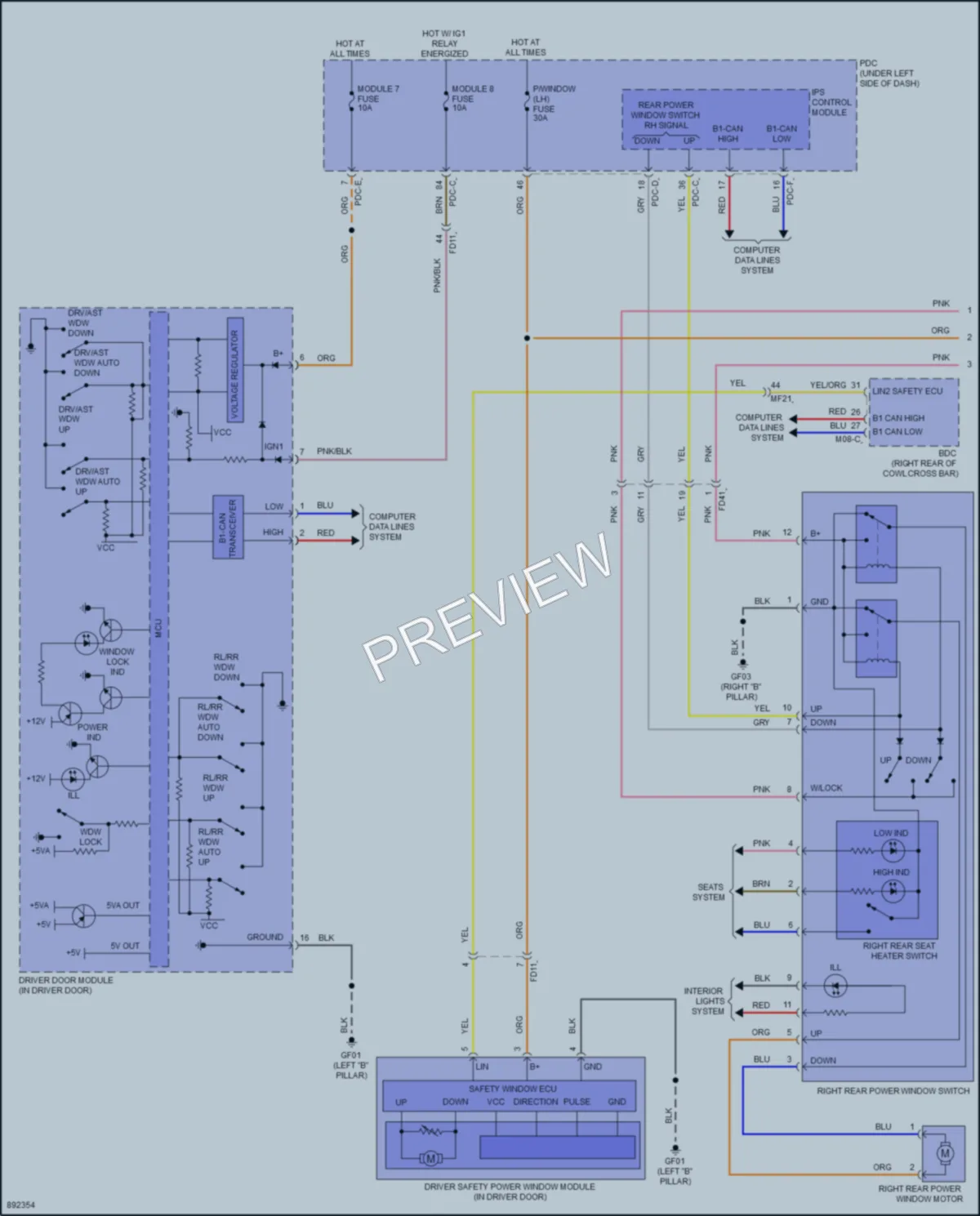 2025 Hyundai Sonata Power Windows wiring diagram preview