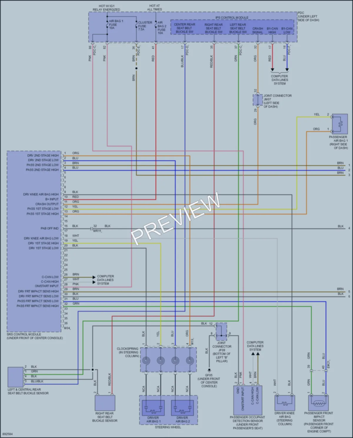 2025 Hyundai Sonata Supplemental Restraints wiring diagram preview