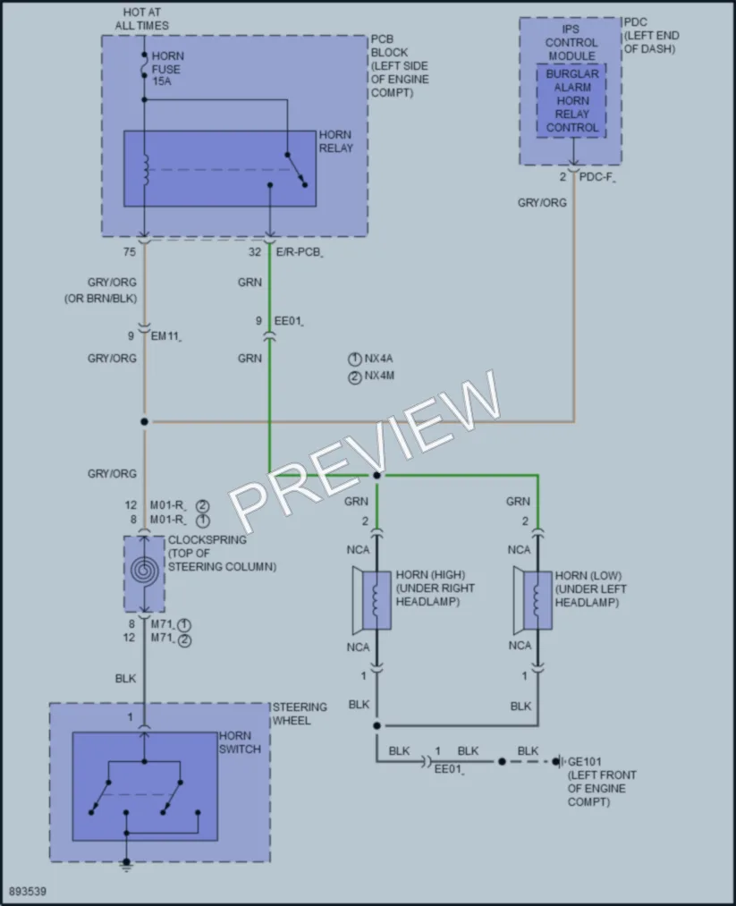 2025 Hyundai Tucson Horn wiring diagram preview