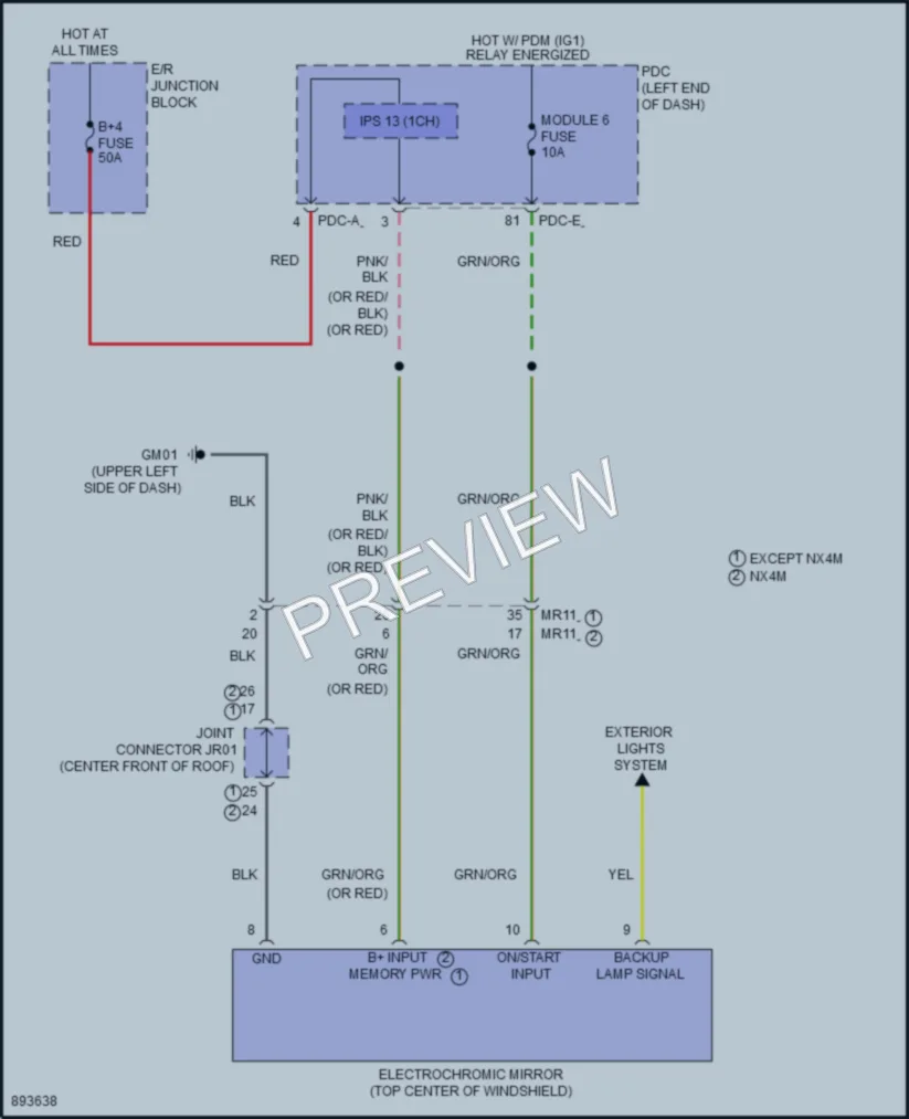2025 Hyundai Tucson Power Mirrors wiring diagram preview