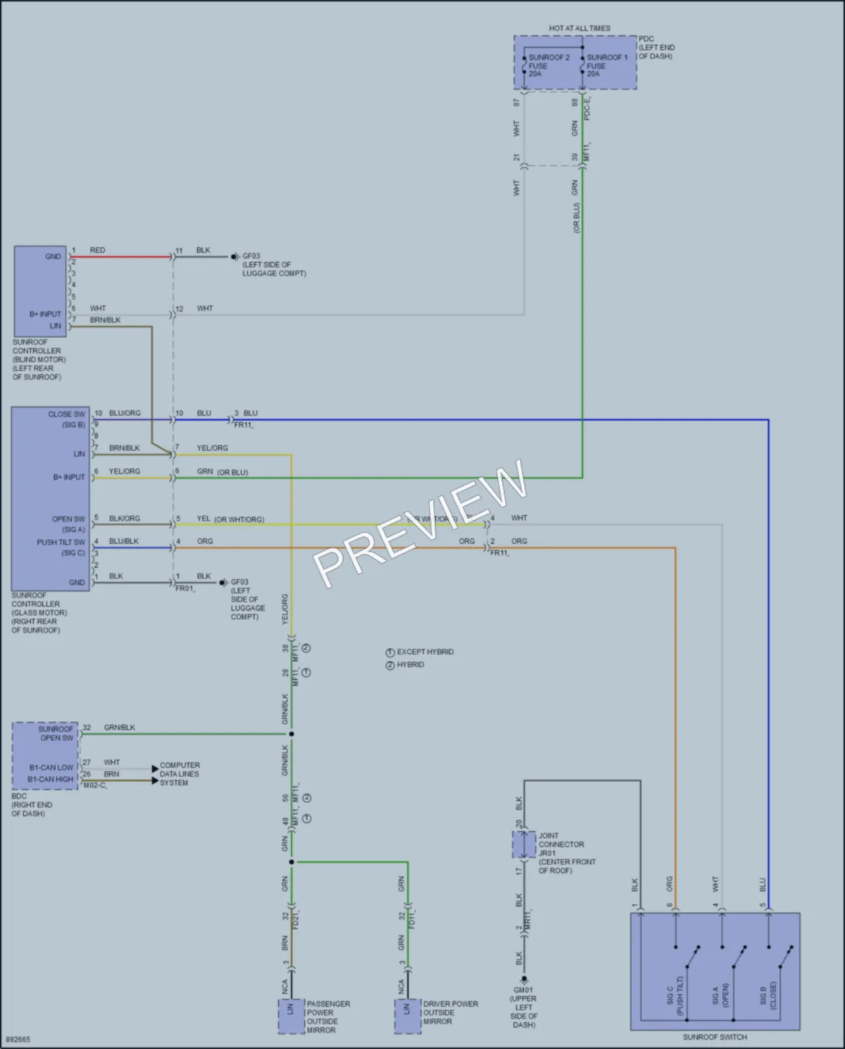 2025 Hyundai Tucson Power Top Sunroof wiring diagram preview