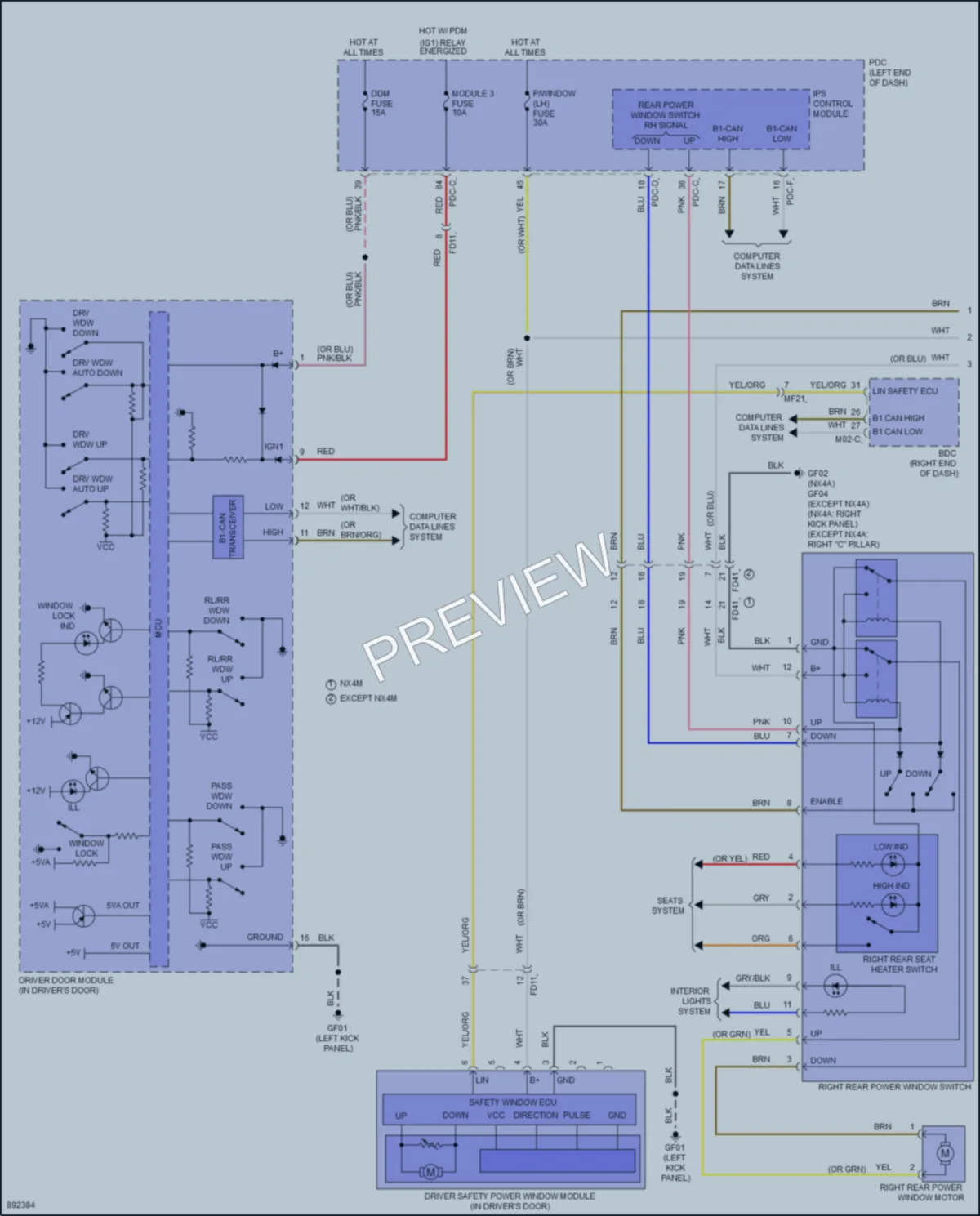 2025 Hyundai Tucson Power Windows wiring diagram preview