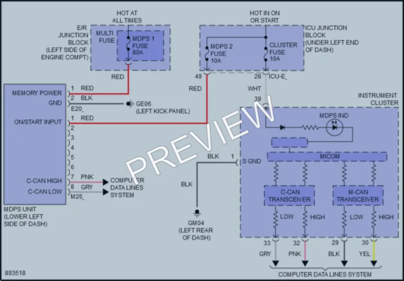 2025 Hyundai Venue Electronic Power Steering wiring diagram preview