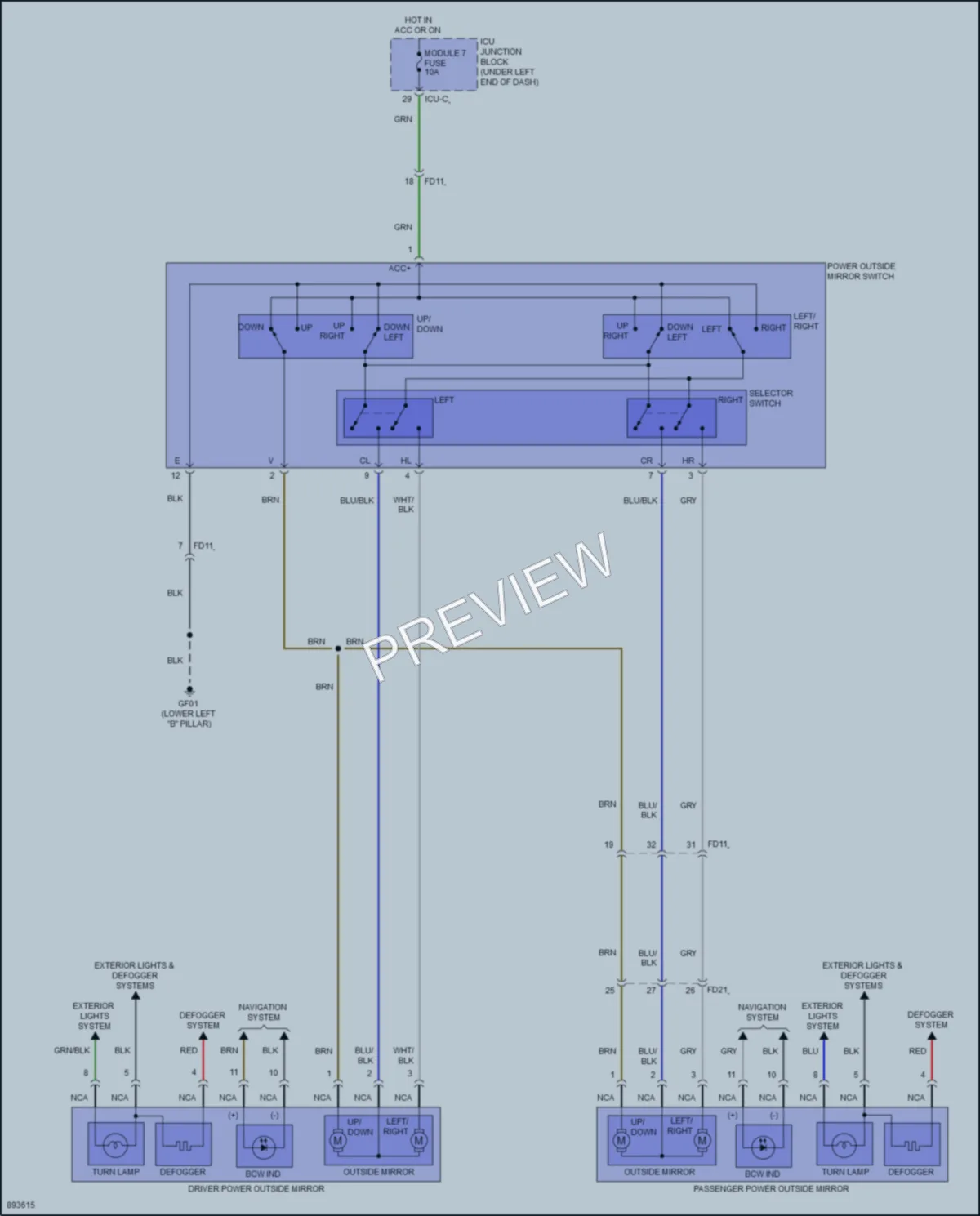 2025 Hyundai Venue Power Mirrors wiring diagram preview