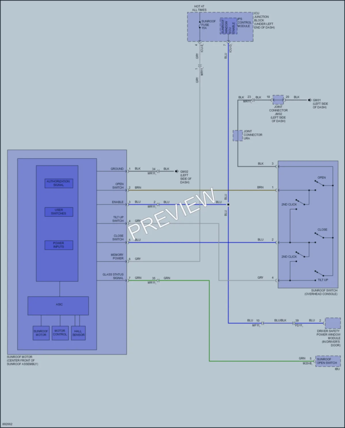 2025 Hyundai Venue Power Top Sunroof wiring diagram preview