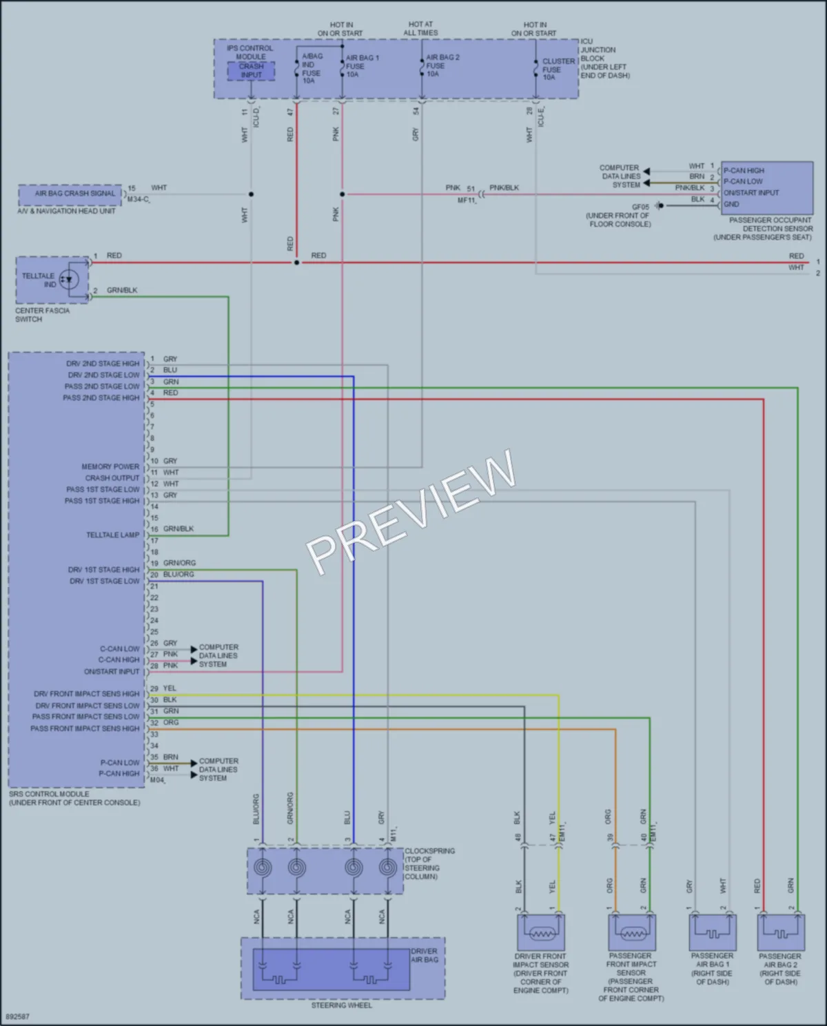2025 Hyundai Venue Supplemental Restraints wiring diagram preview