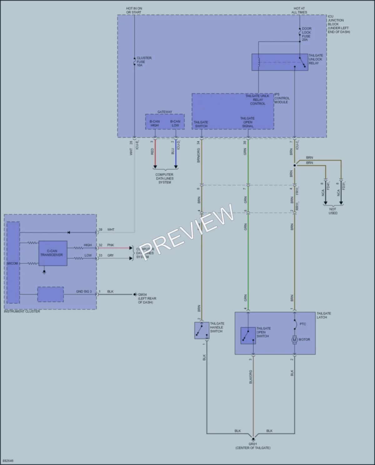 2025 Hyundai Venue Trunk Tailgate Fuel Door wiring diagram preview