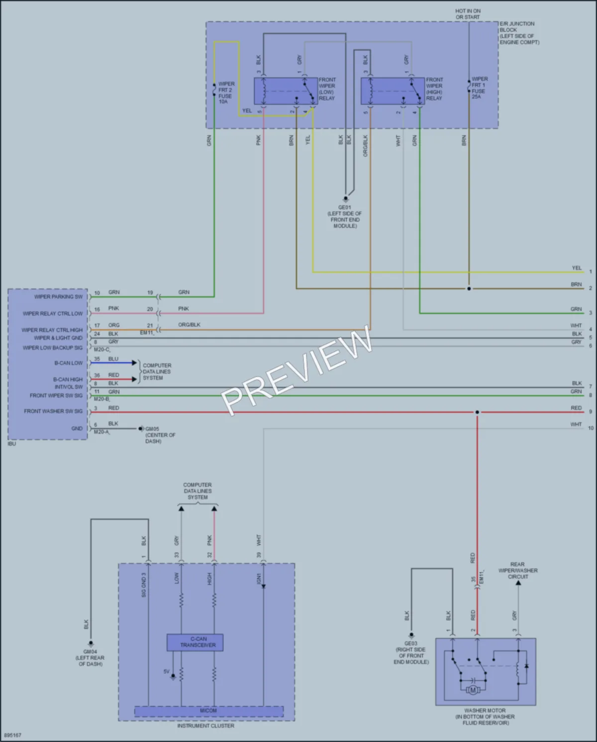 2025 Hyundai Venue Wiper Washer wiring diagram preview
