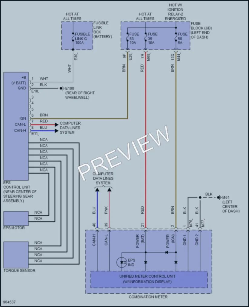 2025 Infiniti QX50 Electronic Power Steering wiring diagram preview
