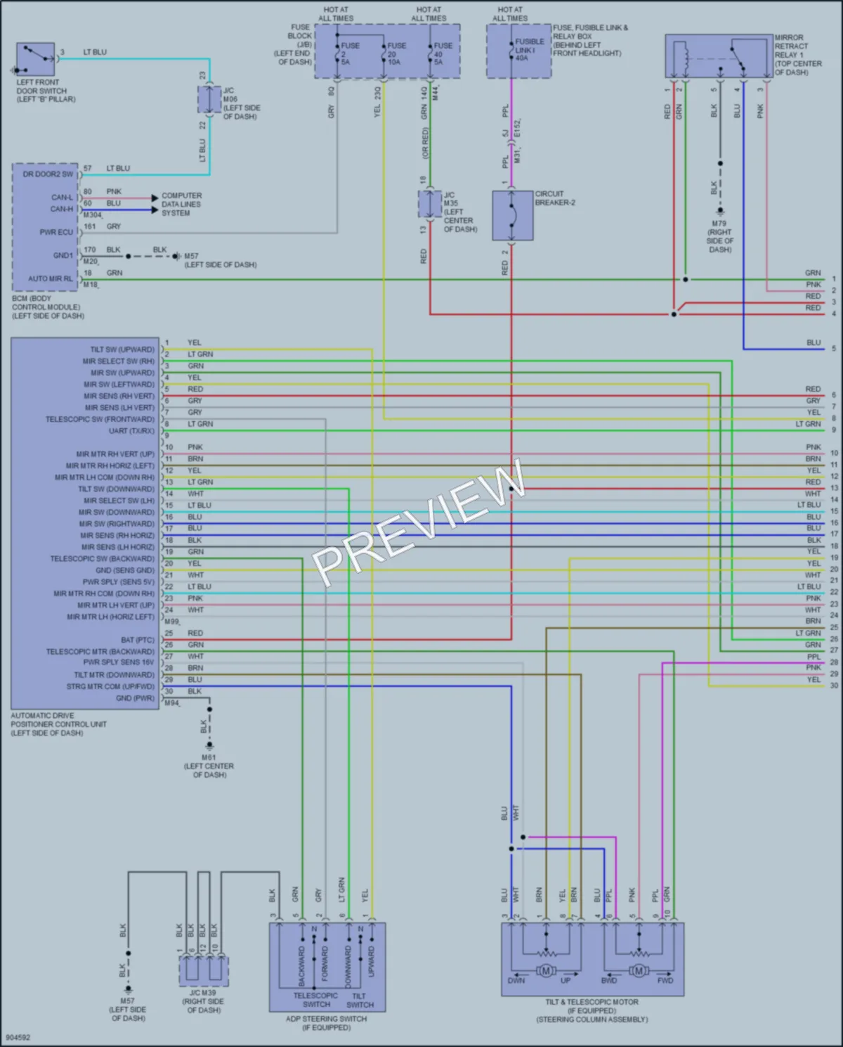2025 Infiniti QX50 Memory Systems wiring diagram preview