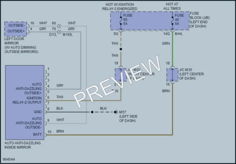 2025 Infiniti QX50 Power Mirrors wiring diagram preview